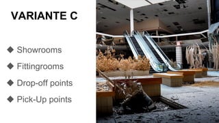 u Showrooms
u Fittingrooms
u Drop-off points
u Pick-Up points
VARIANTE C
 