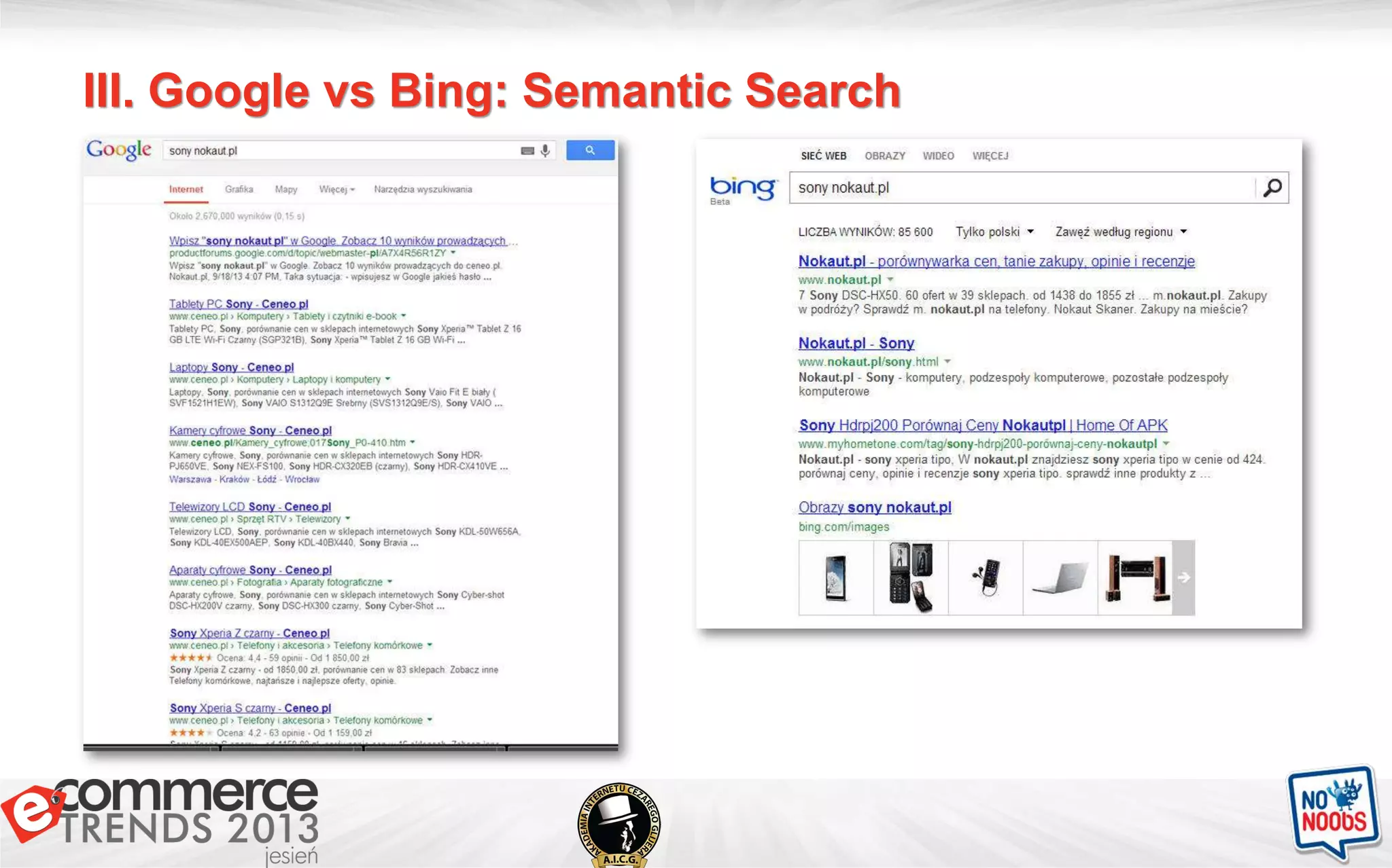 III. Google vs Bing: Semantic Search
 