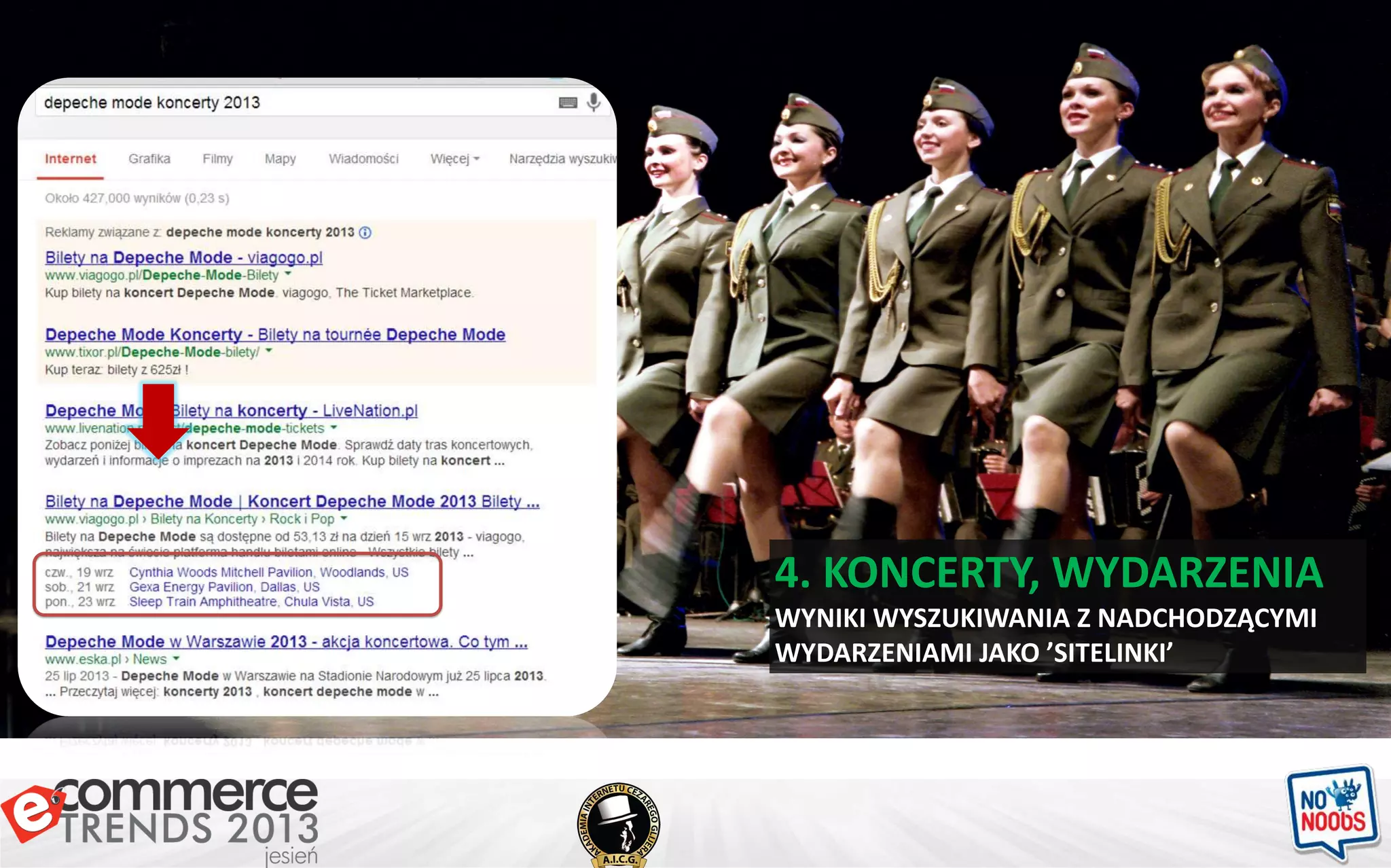 4. KONCERTY, WYDARZENIA
WYNIKI WYSZUKIWANIA Z NADCHODZĄCYMI
WYDARZENIAMI JAKO ’SITELINKI’
 