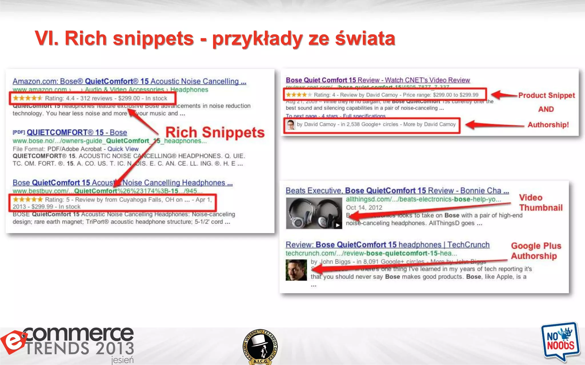 VI. Rich snippets - przykłady ze świata
 