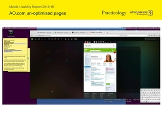 Mobile Usability Report 2015/16
AO.com un-optimised pages
 