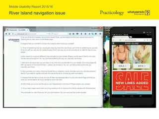 Mobile Usability Report 2015/16
River Island navigation issue
 
