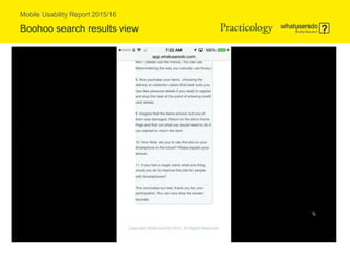 Mobile Usability Report 2015/16
Boohoo search results view
 