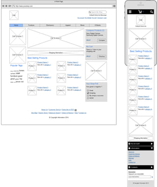 eCommerce sample wireframes