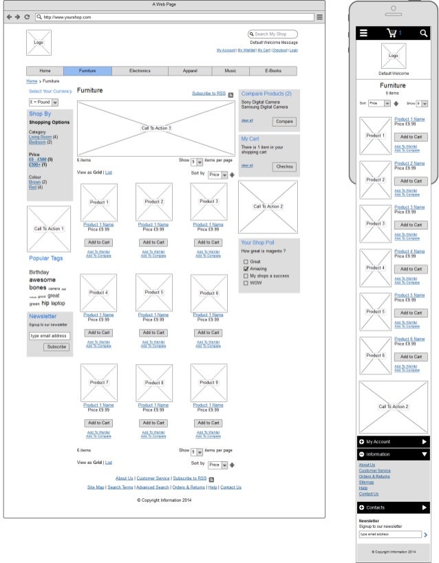 Ecommerce Sample Wireframes