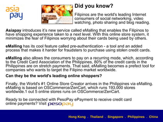 Did you know? Filipinos are the world's leading Internet consumers of social networking, video watching, photo sharing and...