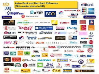 Asian Bank and Merchant Reference  (80% market share in HK)‏ Financials eBusinesses 