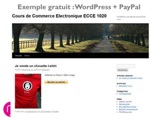 Exemple gratuit : WordPress + PayPal




                 Mai 2011              31
 RevSquare.com
 
