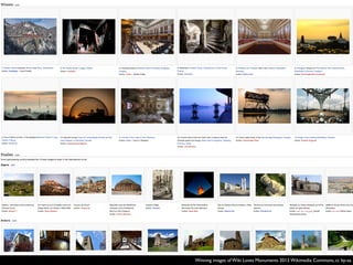 Winning images of Wiki Loves Monuments 2013.Wikimedia Commons, cc by-sa.
 