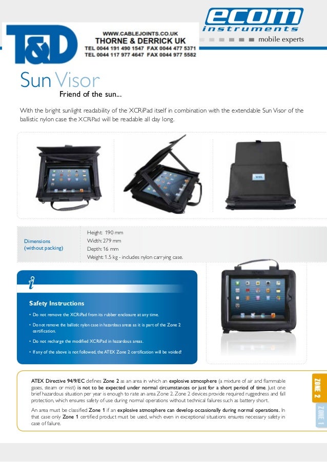 XCRiPad (mini) ATEX Hazardous Area Tablet Datasheet