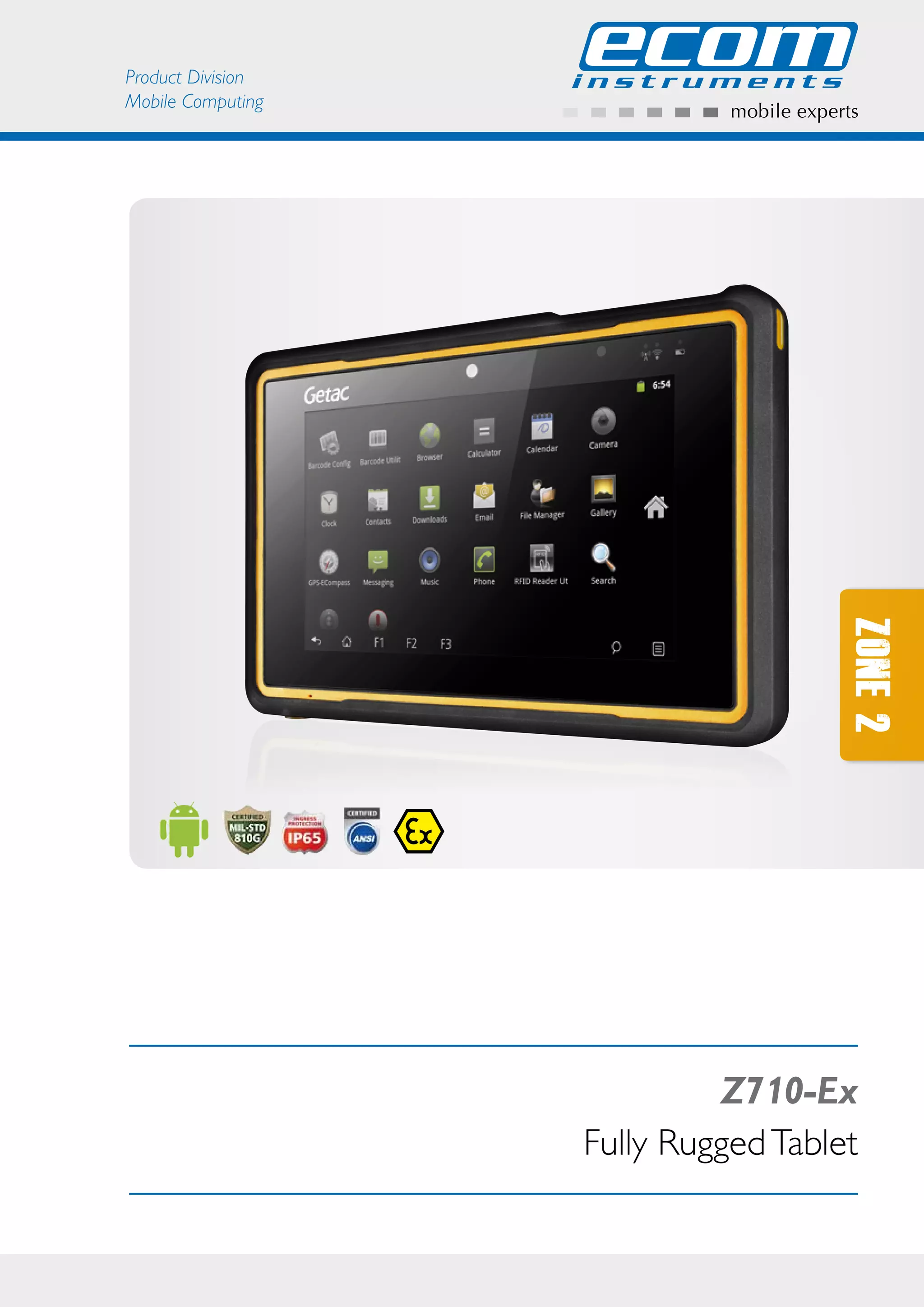 Z710Ex ATEX Hazardous Area Tablet Datasheet PDF