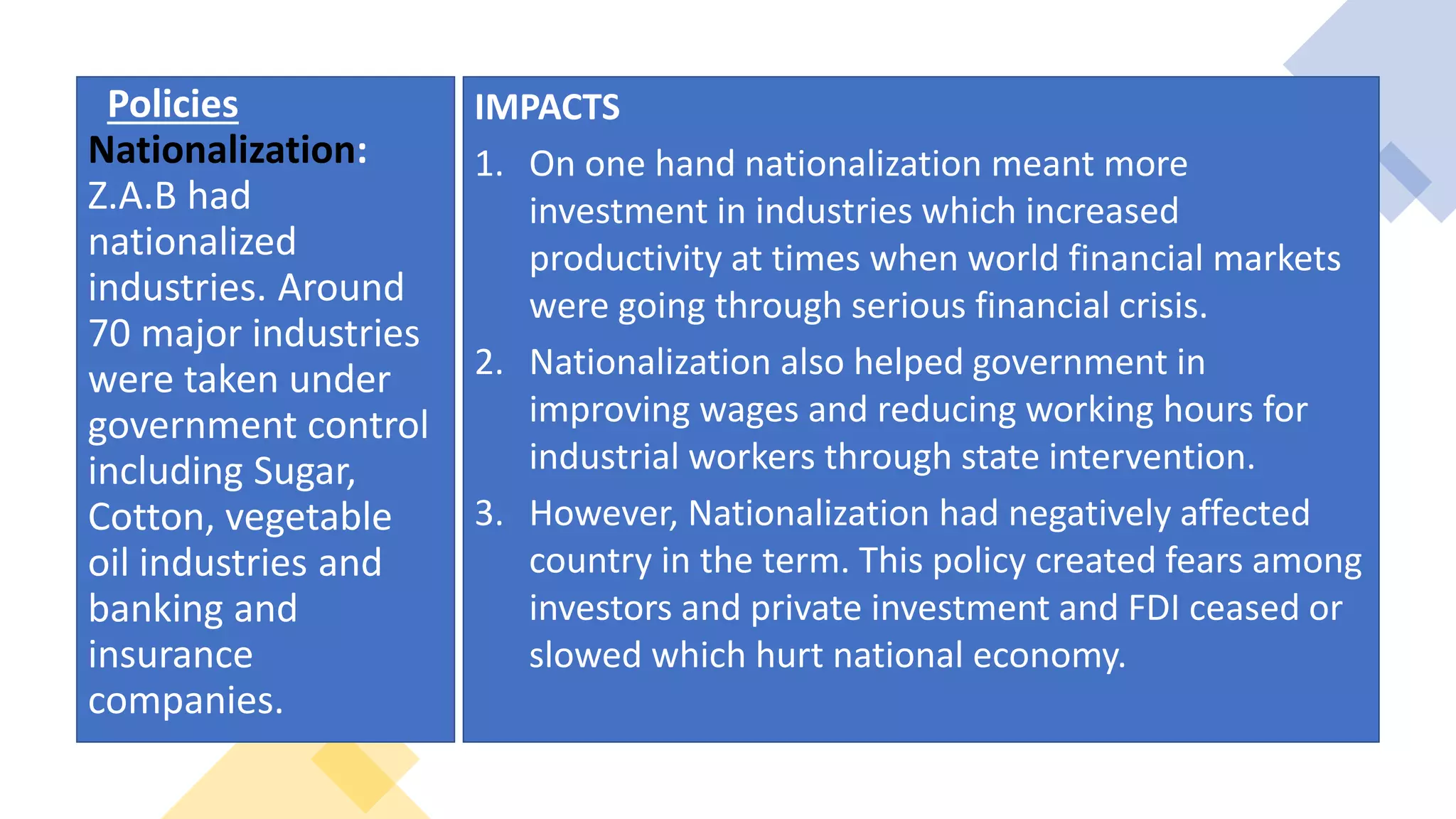 Nationalisation Diagram Economic Planning and Development in Pakistan | PPTX