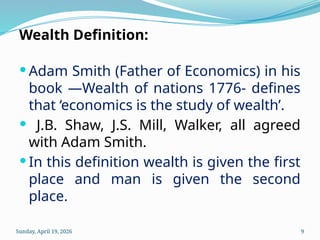 Shaw Definition Fundamentals of Economics: Concepts, Definitions, and Scope | PPTX