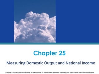 Chapter 25
Measuring Domestic Output and National Income
Copyright © 2015 McGraw-Hill Education. All rights reserved. No reproduction or distribution without the prior written consent of McGraw-Hill Education.
 