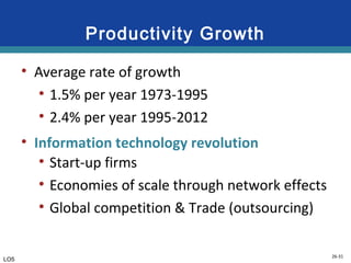 26-31
Productivity Growth
• Average rate of growth
• 1.5% per year 1973-1995
• 2.4% per year 1995-2012
• Information technology revolution
• Start-up firms
• Economies of scale through network effects
• Global competition & Trade (outsourcing)
LO5
 