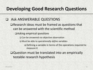 Econ 7999 research methodology_problem statement | PPSX