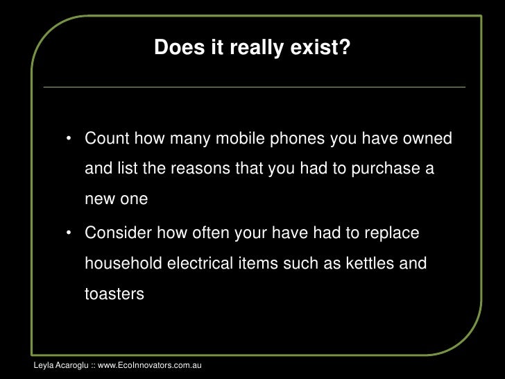 Planned Obsolescence of Products event