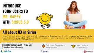All about UX in Sirius
INTRODUCE
YOUR USERS TO
MR. HAPPY
WITH SIRIUS 5.0
All about UX in Sirius
Learn how to improve your ...