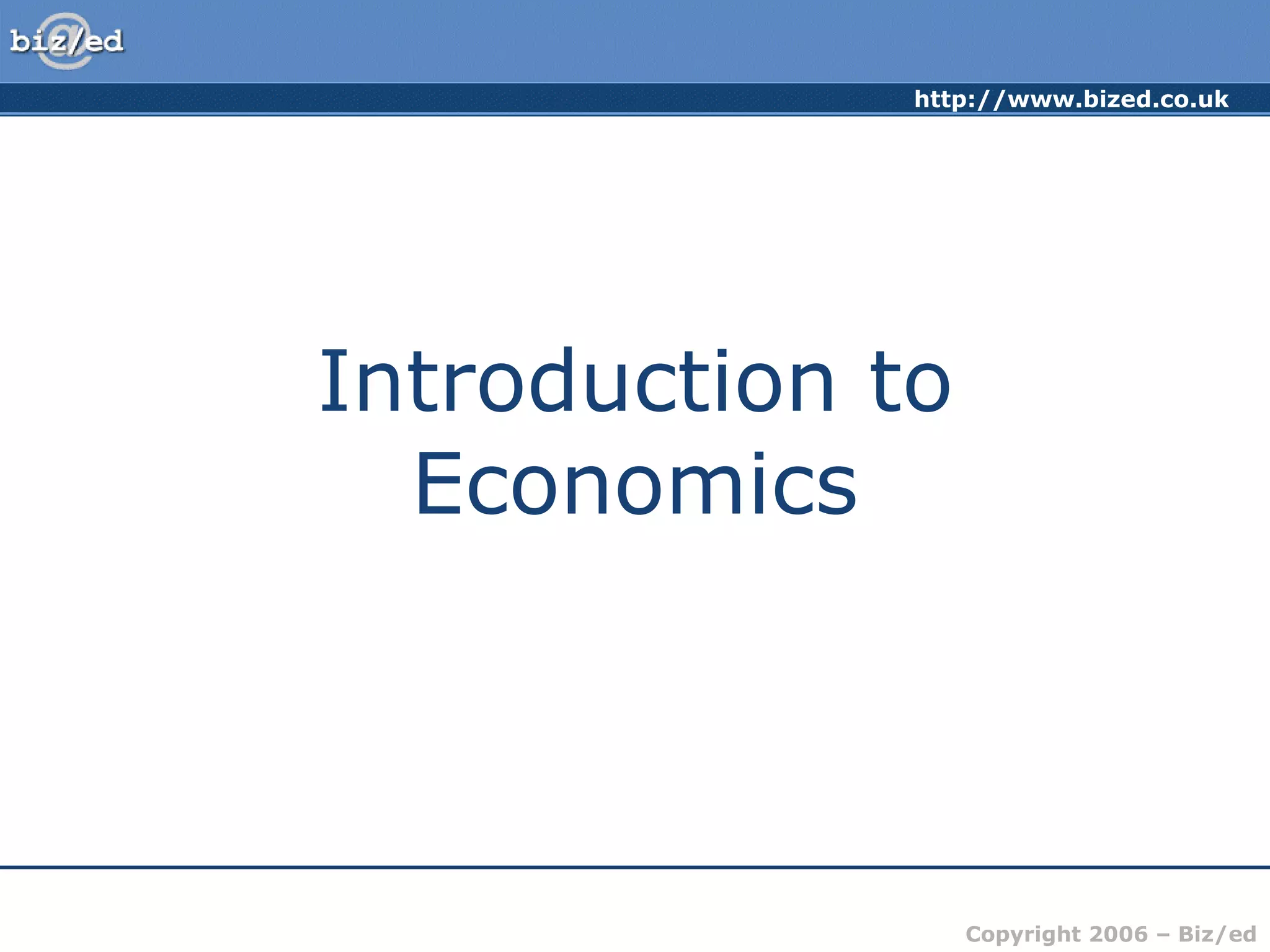 Introduction to Economics 