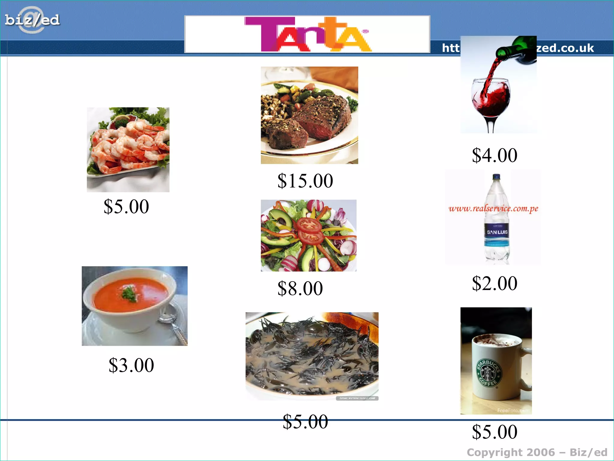 $15.00 $8.00 $5.00 $3.00 $5.00 $5.00 $2.00 $4.00 