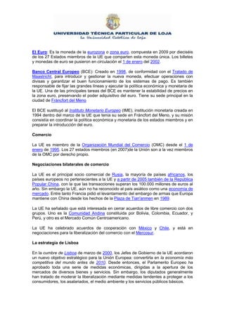 EconomíA De La UnióN Europea