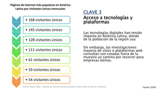Fuente: CEPAL
CLAVE 4
El gran impacto:
generación de empleo
La Cepal ha identificado que en los países
más desarrollados l...