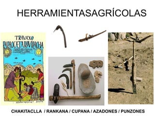 HERRAMIENTASAGRÍCOLAS
CHAKITACLLA / RANKANA / CUPANA / AZADONES / PUNZONES
 