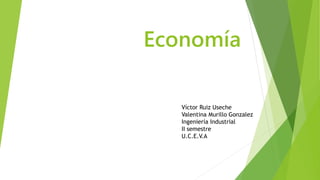 Economía
Víctor Ruiz Useche
Valentina Murillo Gonzalez
Ingeniería Industrial
II semestre
U.C.E.V.A
 