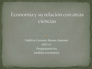 Valdivia Cornejo Alonso Antonio
6ºD t/v
Preparatoria #4
Análisis económico
 