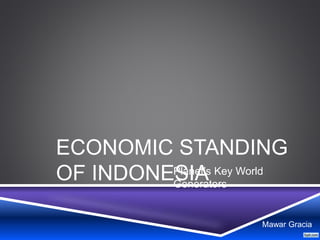 ECONOMIC STANDING
OF INDONESIAPlanet’s Key World
Generators
Mawar Gracia
 