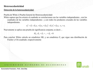  Ninguno de los modelos debe contener variables rezagadas De los siguientes modelos, ¿Cuál es el mejor?Econometría Financiera – Prof.: Jhon Díaz