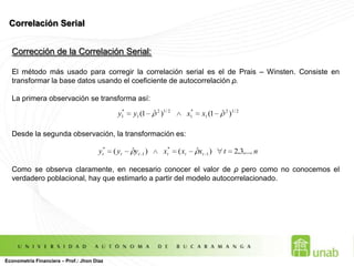 Inferencia Estadística en el MCRL :Prueba de Significancia ConjuntaAplicaciones: Taller 3: ¿De que depende el precio de una acción? ¿Son válidas las hipótesis?Datos: macro.wf1Investigar en que consiste un modelo APT (ArbitragePricingTheory)Plantear un modelo econométrico donde muestre que variables utilizaría para explicar los rendimientos mensuales de la acción de Microsoft. Escriba la ecuación eligiendo 4 variables explicativas:De acuerdo a las variables elegidas en el punto anterior; explique para cada una: por qué la eligió, es decir argumente porqué tiene relación con la variable dependiente y qué signo (+ ó -) esperaría para esta variable en los resultados de la estimación:Estime el modelo que tiene planteado y escriba la ecuación resultante y explique cada uno de los coeficientes del modeloEvalúe la bondad de ajuste del modelo; ¿Qué tan bien explican las variables que usted eligió los cambios en los rendimientos mensuales de Microsoft? ¿Y sí a su modelo se le agrega una variable adicional ó tal vez tiene una de más?¿Qué variables son significativas? Plantee la hipótesis y la conclusión.Econometría Financiera – Prof.: Jhon Díaz