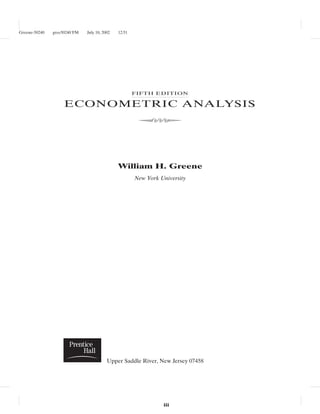Econometric analysis greene