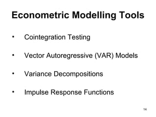 Long run and Short Run Models …  (Long Run or Equilibrium Equation) …  (Short run equation or ECM) 