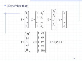  Remember that:
116

b




b
b
b
b




























































































X
Y
X
Y
X
X
X
X
Y
Y
Y
Y
n
n
n
n
109
99
89
69
49
1
1
1
1
1
18
45
71
95
124
...
...
1
...
...
1
1
...
2
1
1
0
2
1
2
1
 