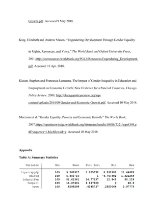 Effect of Gender Equality on Economic Growth | PDF
