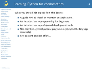 Econometrics for python, how to deal with data | PDF