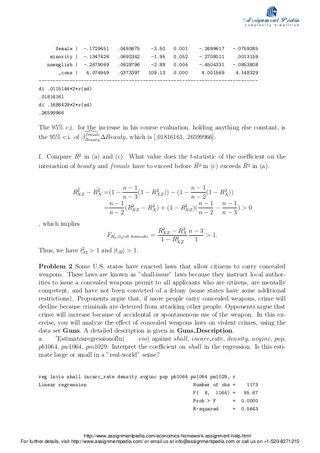 Econometrics coursework help