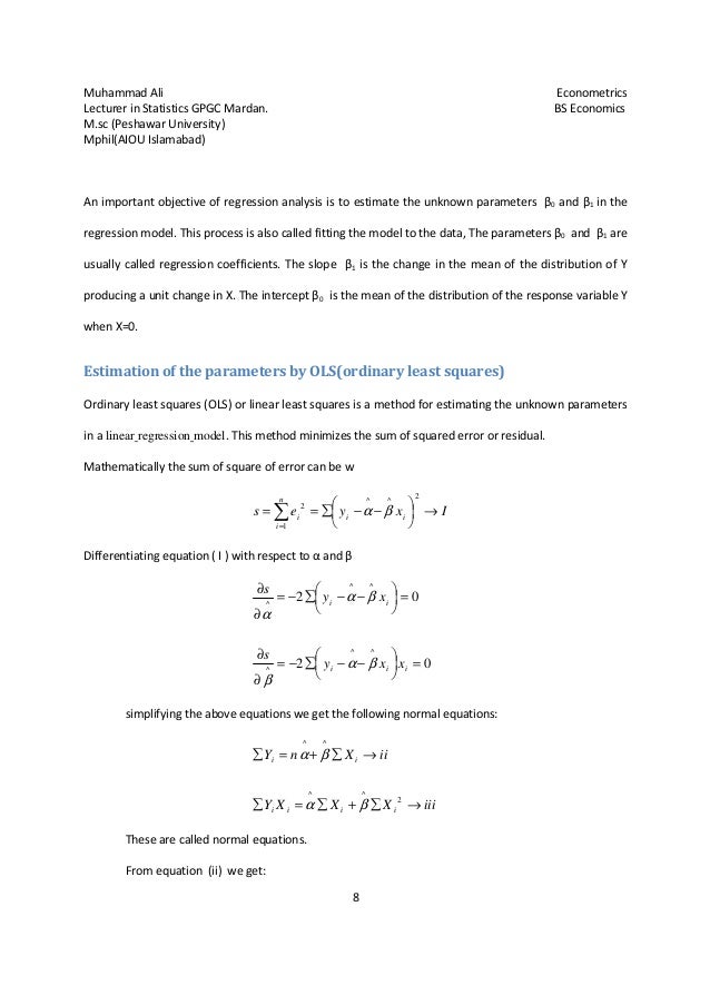 economics simple linear regression equation economics simple linear regression equation