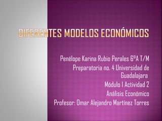 Penélope Karina Rubio Perales 6°A T/M
Preparatoria no. 4 Universidad de
Guadalajara
Módulo 1 Actividad 2
Análisis Económico
Profesor: Omar Alejandro Martínez Torres
 