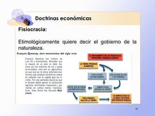 80
Doctrinas económicas
Fisiocracia:
Etimológicamente quiere decir el gobierno de la
naturaleza.
 