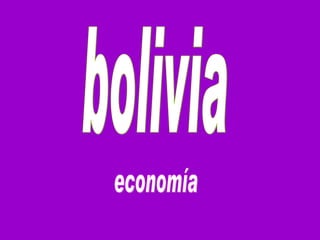 economía bolivia 