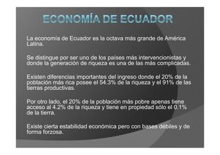 Economia Del Ecuador