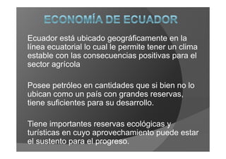 Economia Del Ecuador