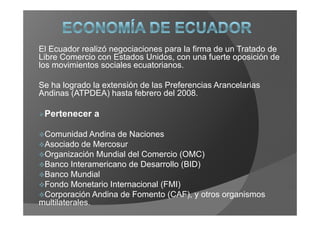 Economia Del Ecuador