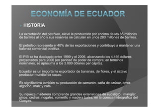 Economia Del Ecuador