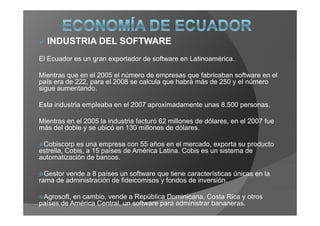 Economia Del Ecuador
