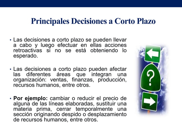 Toma de Decisiones a Corto Plazo | PPTX