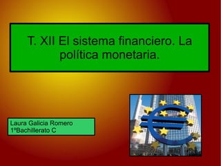 T. XII El sistema financiero. La
            política monetaria.




Laura Galicia Romero
1ºBachillerato C