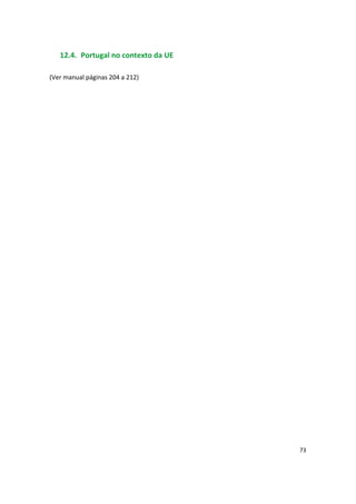 12.4. Portugal no contexto da UE
(Ver manual páginas 204 a 212)
73
 
